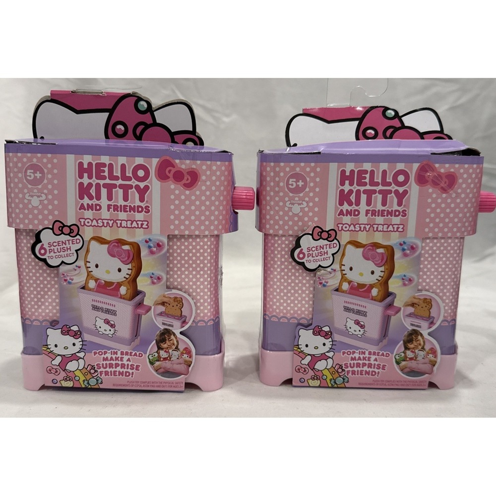 Lot Of 2 Cookeez Hello Kitty and Friends Toasty Treatz Toaster Surprise Plush